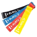 HMS Fitness GU04 Widerstandsband 4er Set (schwarz/blau/rot/gelb)