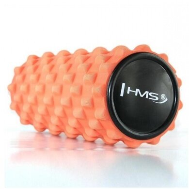 HMS Fitness Massagerolle FS107 (EVA-Schaum, für Ganzkörpertraining, Massage-Noppen) orange - 1 Stück