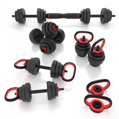 HMS Fitness SGX120 (2 Teile) Pro Set 6-in-1 Set mit Gewichten 20kg