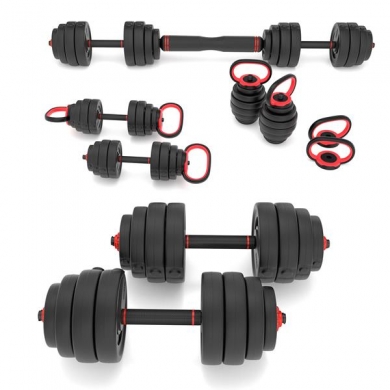 HMS Fitness SGX140 (3 Teile) Pro Set 6-in-1 Set mit Gewichten 40kg