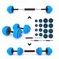 HMS Fitness Kurzhantel-Langhantelset SGG30 Bar mit Gummibedeckung - Set 30kg