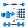 HMS Fitness Kurzhantel-Langhantelset SGG30 Bar mit Gummibedeckung - Set 30kg