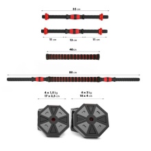 HMS Fitness Kurzhantel-Langhantel-Set SGK15 Bar (achteckig, aus Composite) 15kg