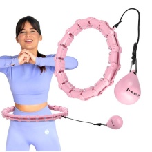 HMS Gymnastikreifen Hula-Hoop HHW02 mit Massagepunkten und Schwerkraftball - pink