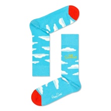 Happy Socks Tagessocke Crew The Simpsons Clouds (Wolken, Bio-Baumwolle) blau - 1 Paar