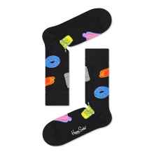 Happy Socks Tagessocke Crew The Simpsons All You Can Eat (Bio-Baumwolle) schwarz - 1 Paar