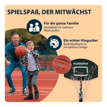 Hudora Basketballständer Playoff 205 (höhenverstellbar/fester Stand/Sicher/langlebig) - 157cm-205cm