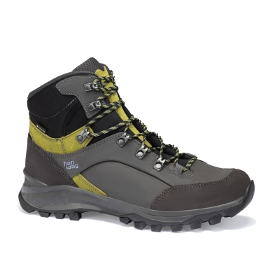 Hanwag Wanderschuhe Banks GTX (Nubukleder, wasserdicht) asphaltgrau/grün Herren