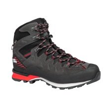 Hanwag Bergwanderschuhe Makra Pro GTX (Veloursleder, wasserdicht, Bergsteigen) asphaltgrau/rot Herren