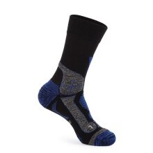 Hanwag Trekkingsocke Crew Trek Merino Sock (Merinowolle, hoher Tragekomfort) schwarz/blau - 1 Paar