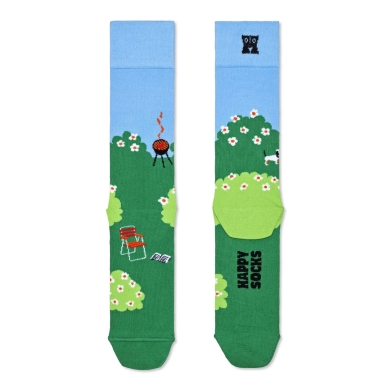 Happy Socks Tagessocke Crew Garden grün/blau - 1 Paar