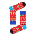 Happy Socks Tagessocke Crew All I Want For Christmas rot - 1 Paar