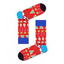 Happy Socks Tagessocke Crew All I Want For Christmas rot - 1 Paar