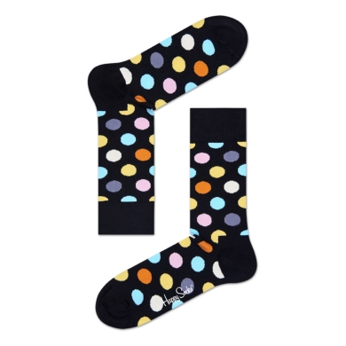 Happy Socks Tagessocke Crew Big Dot schwarz - 1 Paar