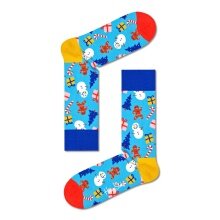 Happy Socks Tagessocke Crew Bring it On (Weihnachten) hellblau - 1 Paar