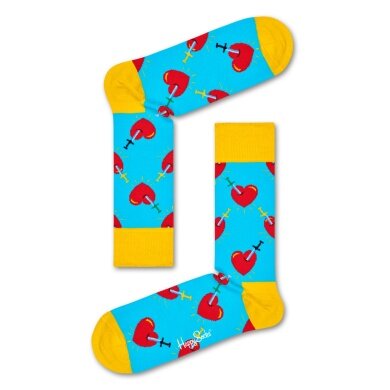 Happy Socks Tagessocke Crew Broken Heart hellblau - 1 Paar