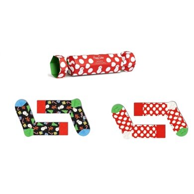 Happy Socks Tagessocke Crew Big Dot Snowman Gift Set (Geschenkbonbon) - 2 Paar