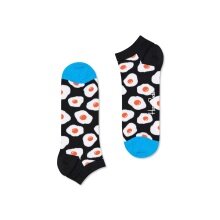 Happy Socks Tagessocke Sneaker Low Sunny Side Up (Spiegelei) schwarz - 1 Paar