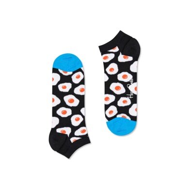 Happy Socks Tagessocke Sneaker Low Sunny Side Up (Spiegelei) schwarz - 1 Paar