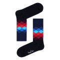 Happy Socks Tagessocke Crew Faded Diamond schwarz/blau/rot - 1 Paar