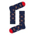 Happy Socks Tagessocke Crew Gingerbread (Lebkuchen) navyblau/rot - 1 Paar