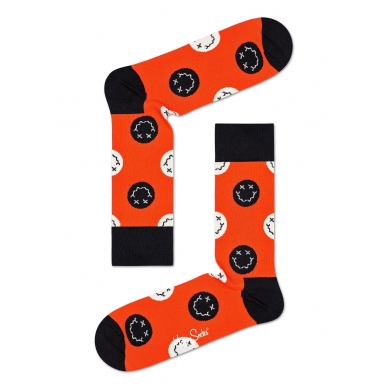 Happy Socks Tagessocke Crew Halloween Smiley orange 1er