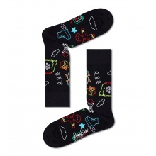 Happy Socks Tagessocke Crew Ho Ho Ho Christmas schwarz - 1 Paar