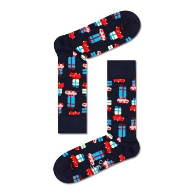 Happy Socks Tagessocke Crew Holiday Shopping (Weihnachten) schwarz - 1 Paar