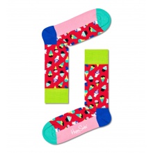 Happy Socks Tagessocke Crew Eiscream (Eistüte) rot/pink - 1 Paar