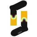 Happy Socks Tagessocke Crew Jumbo Wave Sock schwarz/gelb - 1 Paar