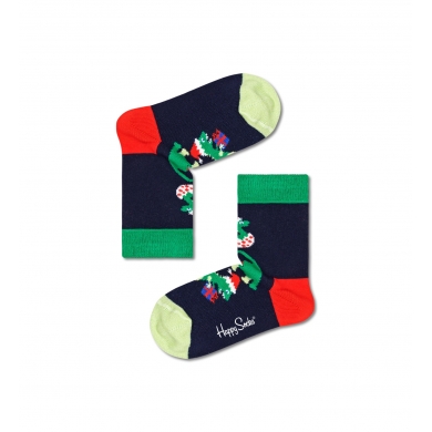 Happy Socks Tagessocke Kids Jumbo Jumbosaurus (Dinosaurier) dunkelblau Jungen/Mädchen - 1 Paar