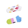 Happy Socks Tagessocke Sneaker Low Ice Cream & Stripe weiss/bunt - 2 Paar