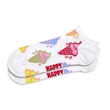 Happy Socks Tagessocke Sneaker Low Ice Cream & Stripe weiss/bunt - 2 Paar