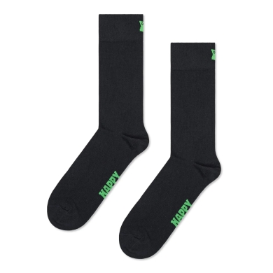 Happy Socks Tagessocke Crew Solid schwarz - 1 Paar