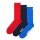 Happy Socks Tagessocke Crew Solid rot/navyblau/blau - 3 Paar