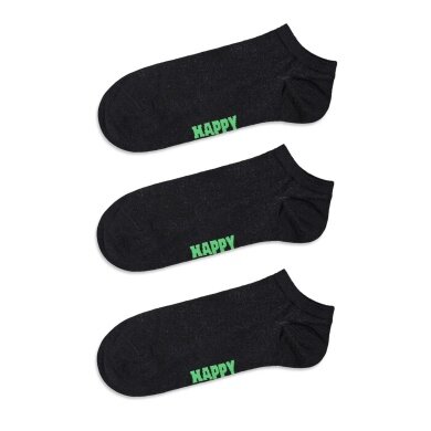 Happy Socks Tagessocke Sneaker Low Solid schwarz - 3 Paar