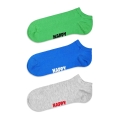 Happy Socks Tagessocke Sneaker Low Solid grün/blau/grau - 3 Paar