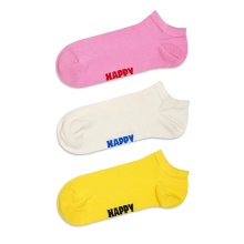 Happy Socks Tagessocke Sneaker Low Solid pink/gelb/weiss - 3 Paar