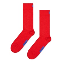 Happy Socks Tagessocke Crew Solid rot - 1 Paar