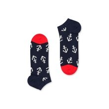 Happy Socks Tagessocke Sneaker Low Big Anchor (Anker) navyblau - 1 Paar