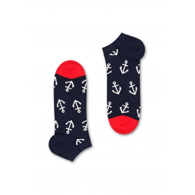 Happy Socks Tagessocke Sneaker Big Anchor (Anker) dunkelblau/weiss/rot - 1 Paar