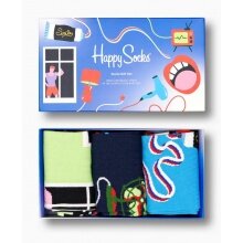 Happy Socks Tagessocke Crew Home Edition Gift Set blau <b>Geschenkbox </b> - 3 Paar