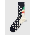 Happy Socks Tagessocke Crew Jumbo Snowman (Schneemann) dunkelblau/weiss - 1 Paar