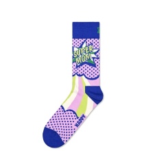 Happy Socks Tagessocke Crew Super Mom violett/blau - 1 Paar