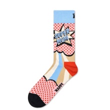 Happy Socks Tagessocke Crew Super Mom pink/bunt - 1 Paar