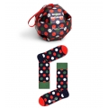 Happy Socks Tagessocke Crew Big Dot dunkelblau <b>Geschenkbox </b> - 1 Paar