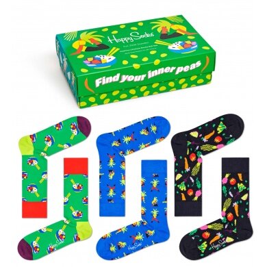 Happy Socks Tagessocke Crew Healthy Lifestyle Geschenkbox 3er