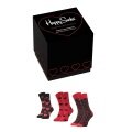 Happy Socks Tagessocke Crew Heart (Herz) schwarz Geschenkbox 3er