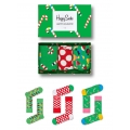 Happy Socks Tagessocke Crew Holiday (Zuckerstange) Geschenkbox 3er