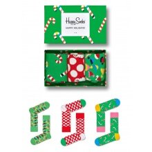 Happy Socks Tagessocke Crew Holiday (Zuckerstange) Geschenkbox 3er